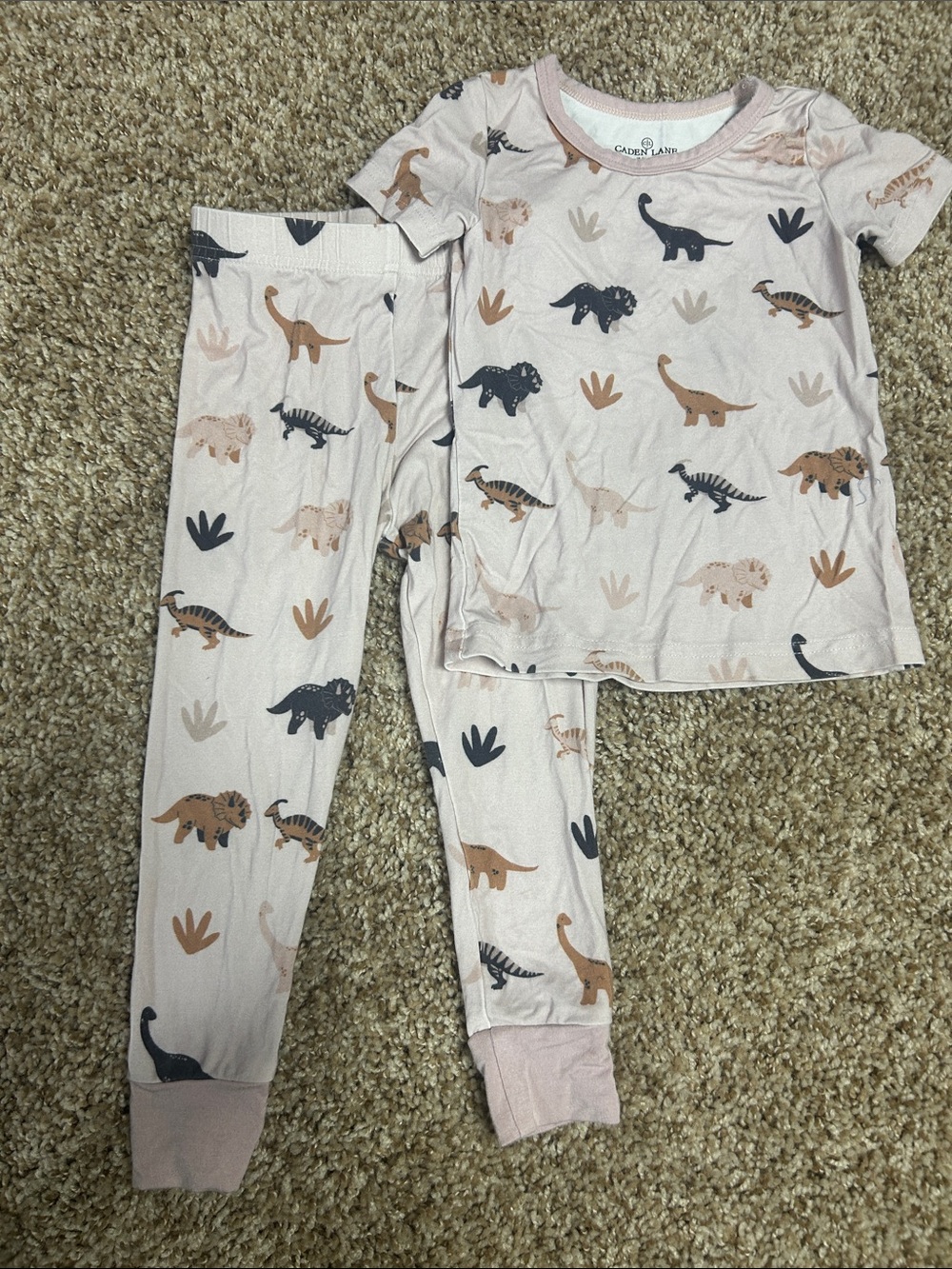 Caden lane Pale Pink Dino Print Pajama Set